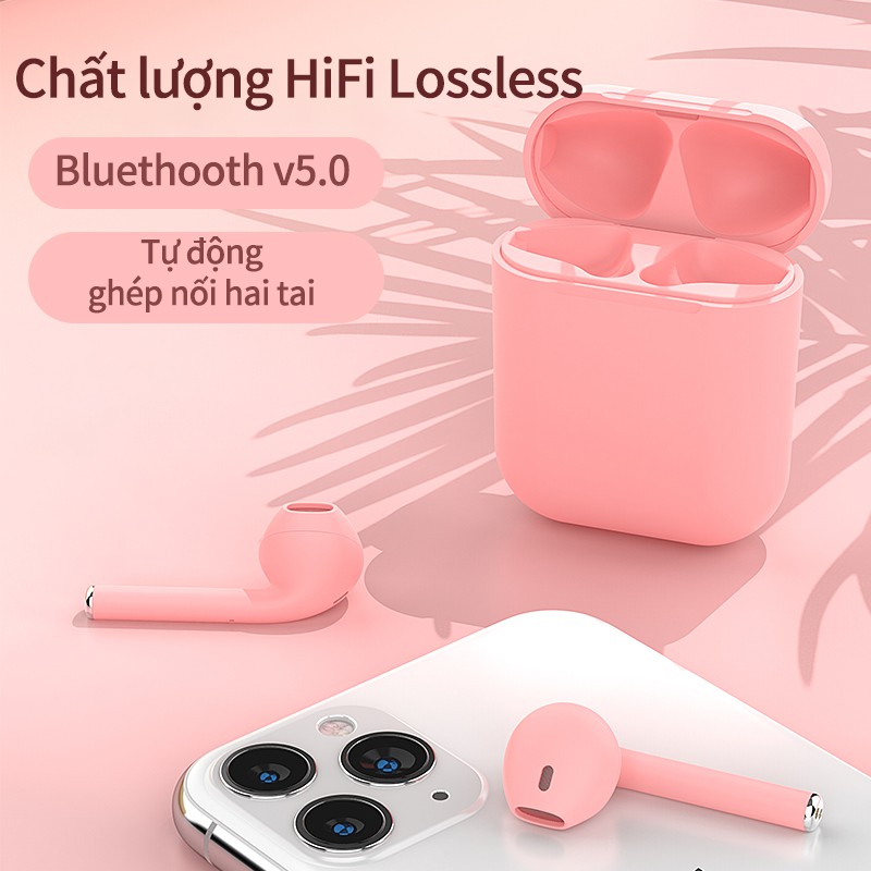 Tai nghe TWS Bluetooth 5.0 không dây kiểu nhét tai thích hợp cho iPhone và Android với 9 màu tùy chọn