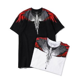 Áo Thun Cotton Ngắn Tay In Hình Đôi Cánh Marcelo Burlon Mb Độc Đáo