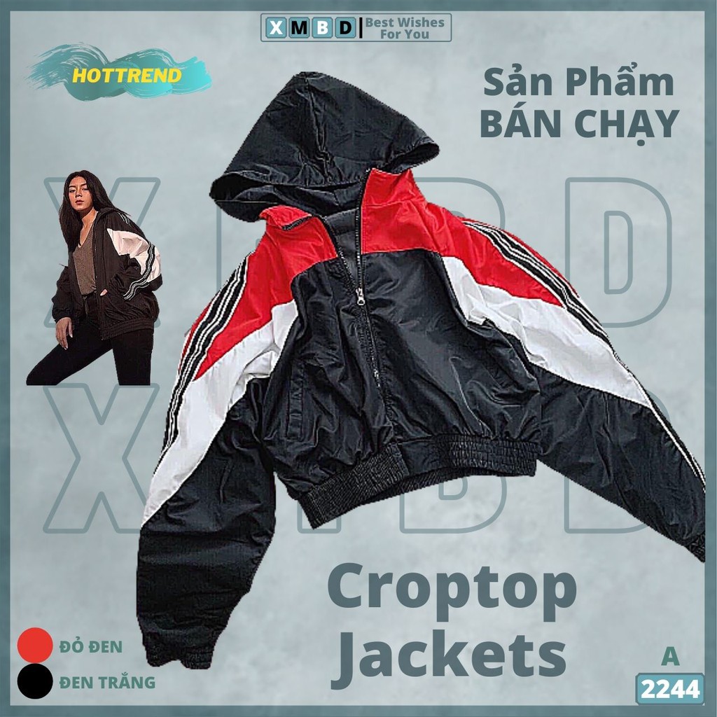 Áo Khoác Dù Nữ Croptop Bomber Jackets Nữ Form Lửng 2 Lớp Thể Thao Siêu Đẹp LỬNG VIỀN - AK2244 A