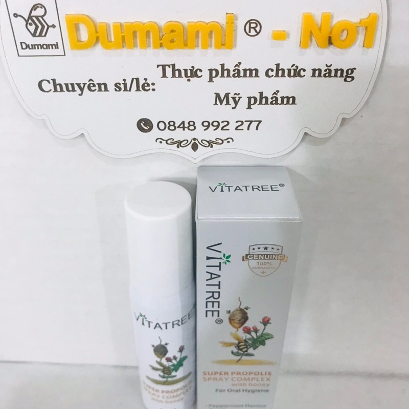 [Mẫu Mới + date xa] Chai xịt giảm đau họng keo ong Vitatree 30ml của Úc