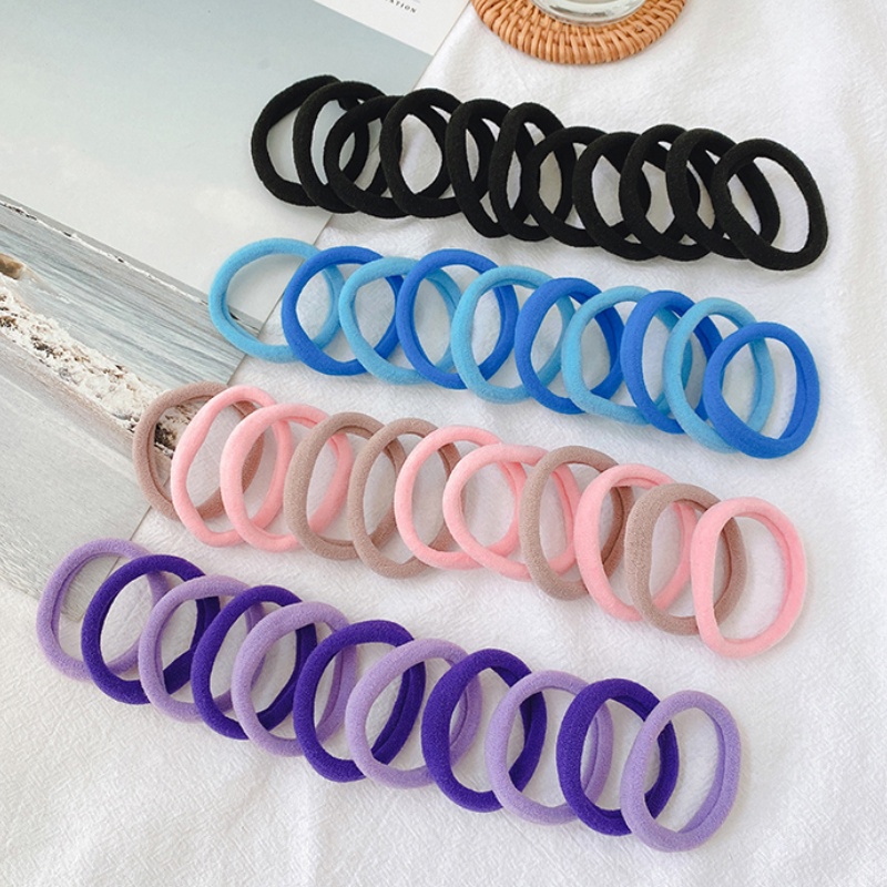 50 Dây buộc tóc cao su đơn giản không làm đau tóc phong cách Hàn Quốc