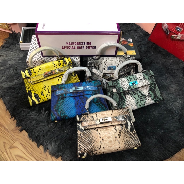 túi kelly mini vân da rắn sale