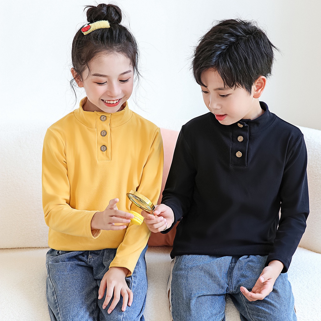 Áo thun IQ ANGEL tay dài cổ cao thời trang cho bé