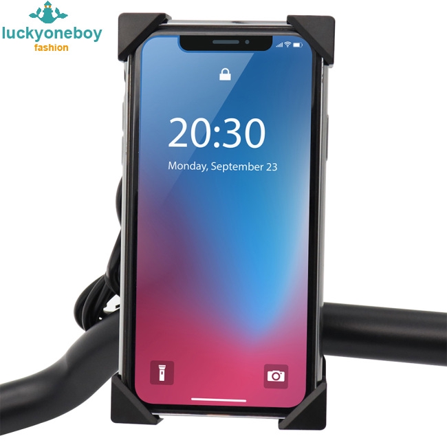 Universal Motorcycle Bicycle Phone Mount Holder with USB Charger Motorbike CellPhone Bracket