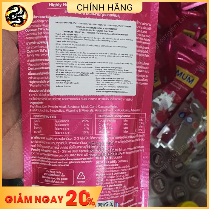 Cám Cá Thức ăn cho cá OPTIMUM Tropical Fish 20g - 100gr Thức ăn cho cá cảnh