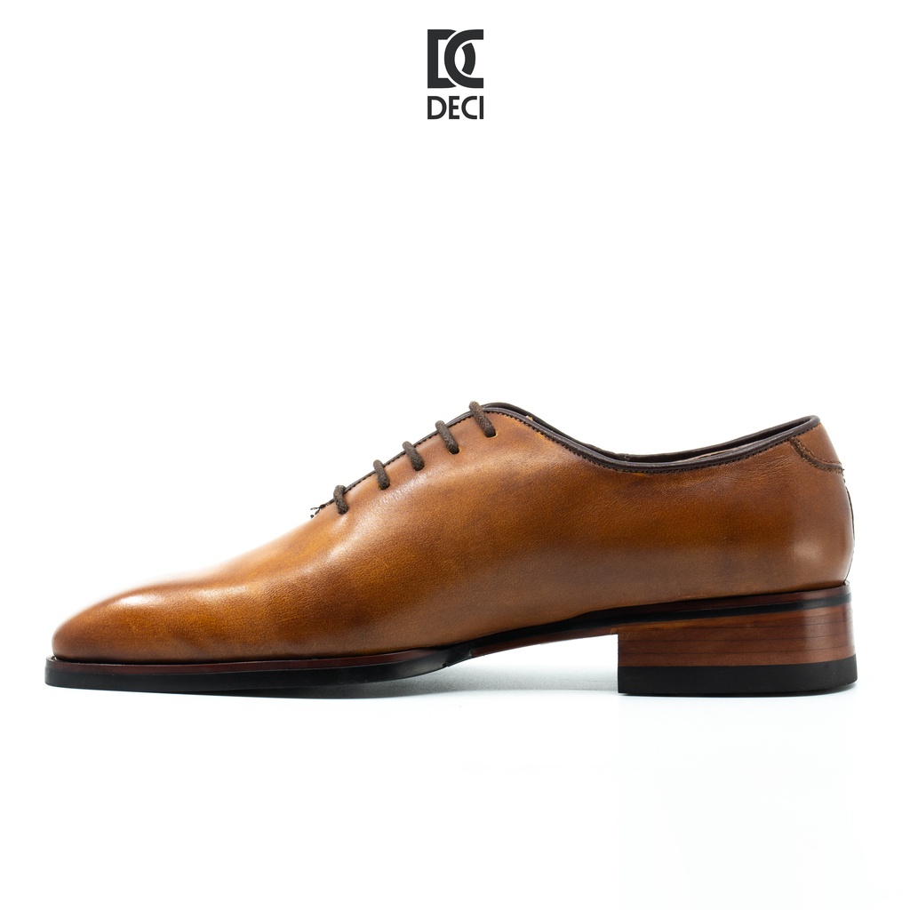 Giày tây công sở DECI màu patina da bò cao cấp dòng Wholecut Oxford BROGUE 2