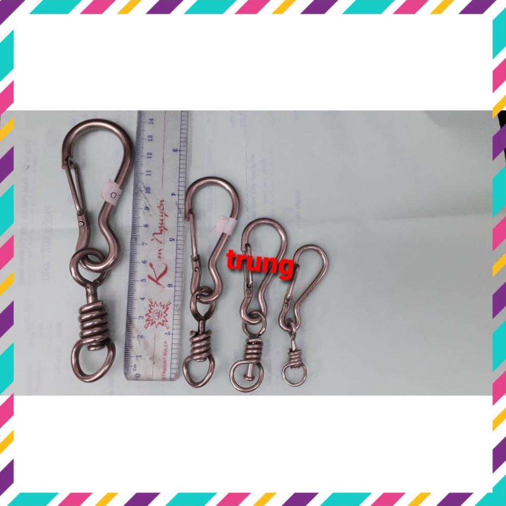 Thú Y. Móc chống xoắn inox 304, móc xích chó mèo, móc khóa