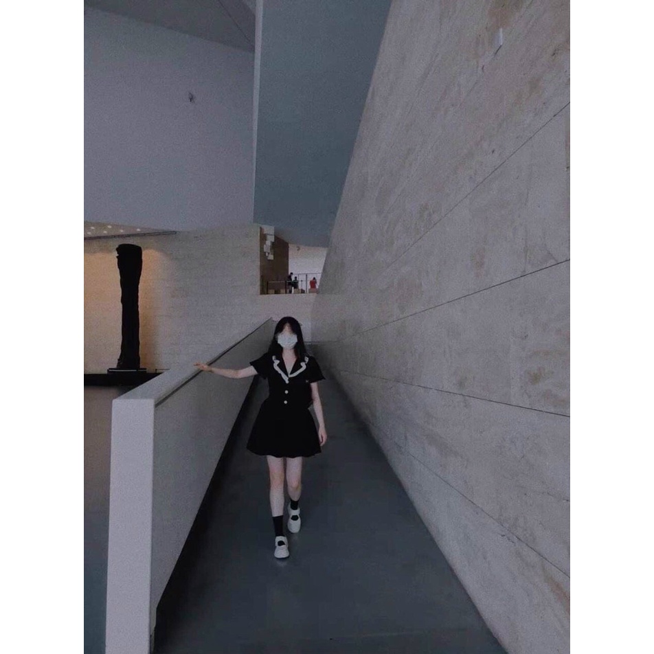 [ Miễn Phí Ship 2022 ] Đầm bèo cổ vest phong cách Hàn Quốc, đầm tiểu thư đi chơi đi tiệc