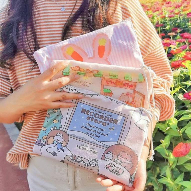 Túi vải đựng mỹ phẩm tiện lợi, phong cách Vintage