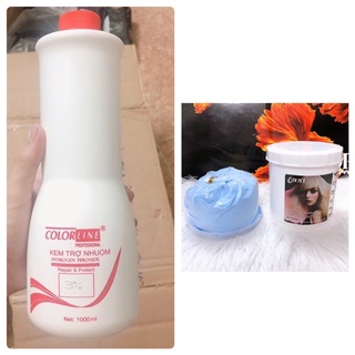 Combo bột tẩy tóc xanh boyi 500g - oxy trợ nhuộm tóc 12% 1000ml