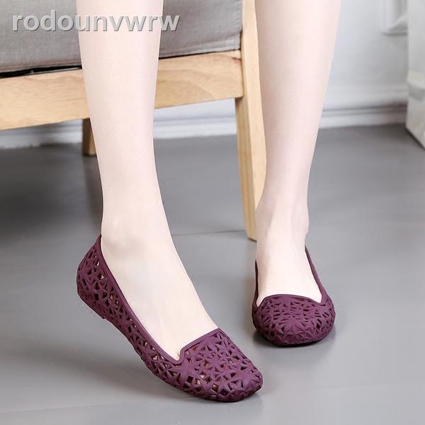 ✺♧►Rome Flat Jelly Shoes Hollow Hole Dép nhựa thoải mái cho phụ nữ 2020 Giày đi biển mới mùa hè