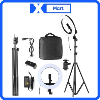 Đèn Led Livestream 35CM HQ14 chính hãng công suất lớn - Đèn Livestream hỗ trợ chụp ảnh quay phim kèm chân đèn 2 mét