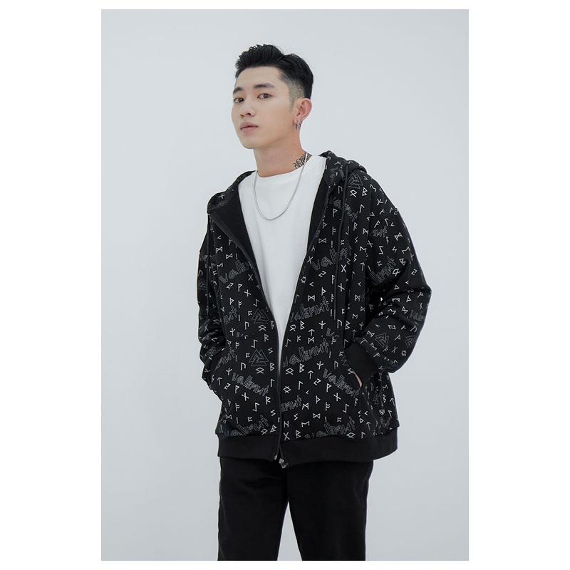 Áo khoác Nam Hoodie Zipper Đơn Giản Y2010 Thần Cổ Đại Valknut Ver3 20680 |YaMe|