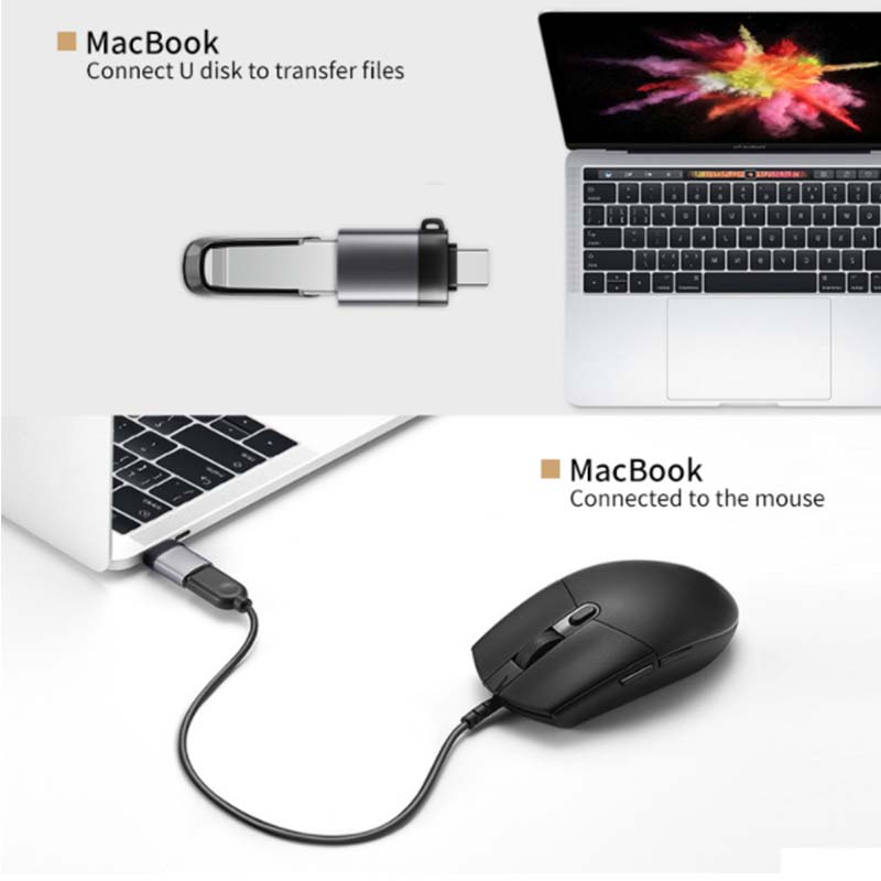 Đầu Chuyển Đổi Usb C Sang Usb 3.0 / Usb Type C Sang 3 Tới Usb Cho Macbook Pro 2019 / 2018 / Macbook Air 2020 Đen