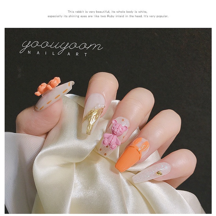 Charm gấu nhựa đính móng, charm gấu nail