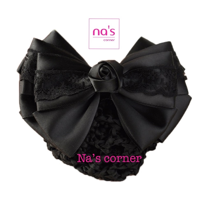 Kẹp lưới bới tóc búi tóc hoạ tiết cao cấp (7)