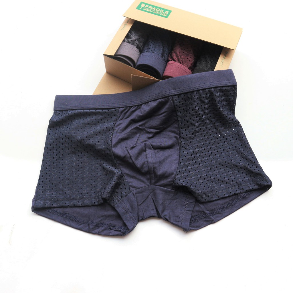 [FREESHIP_50K] (Big size) Quần lót boxer nam WS61 - Quần sịp đùi lưới thông hơi thoáng mát