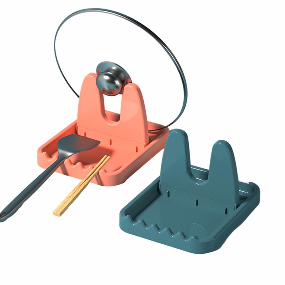 Giá Đỡ Nắp Nồi/Muỗng/Muỗng Để Bàn Bằng Nhựa Đa Năng Có Thể Gấp Gọn Cho Nhà Bếp