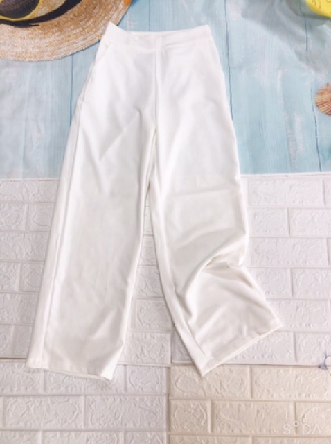 Quần ống rộng nữ,quân ống suông nữ cạp liền khóa sau chất vải mềm mại | BigBuy360 - bigbuy360.vn