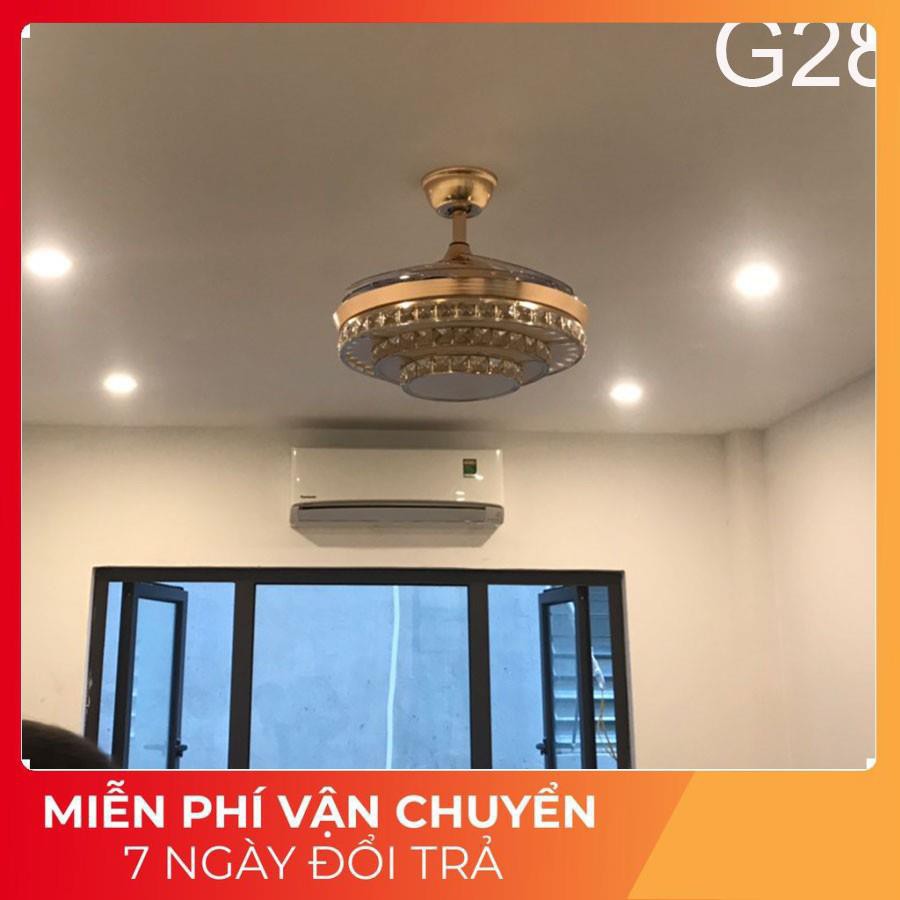 Đèn quạt trần MONSKY SINER hiện đại, tiện dụng cánh cụp xòe với 3 chế độ ánh sáng [ ẢNH THẬT 100%]