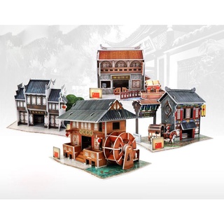 Nhà cổ trang trung quốc - mô hình nhà giấy 3d