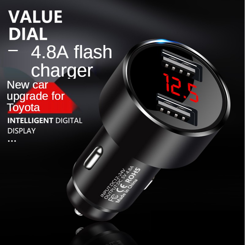 Toyota tẩu sạc điện thoại trên xe hơi màn hình hiển thị kỹ thuật số cổng usb