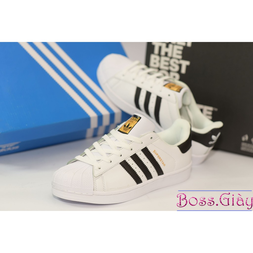 |Siêu Sale| Giày Sneaker Nam Nữ Giày Adidas Superstar Trắng Đen Tem Vàng