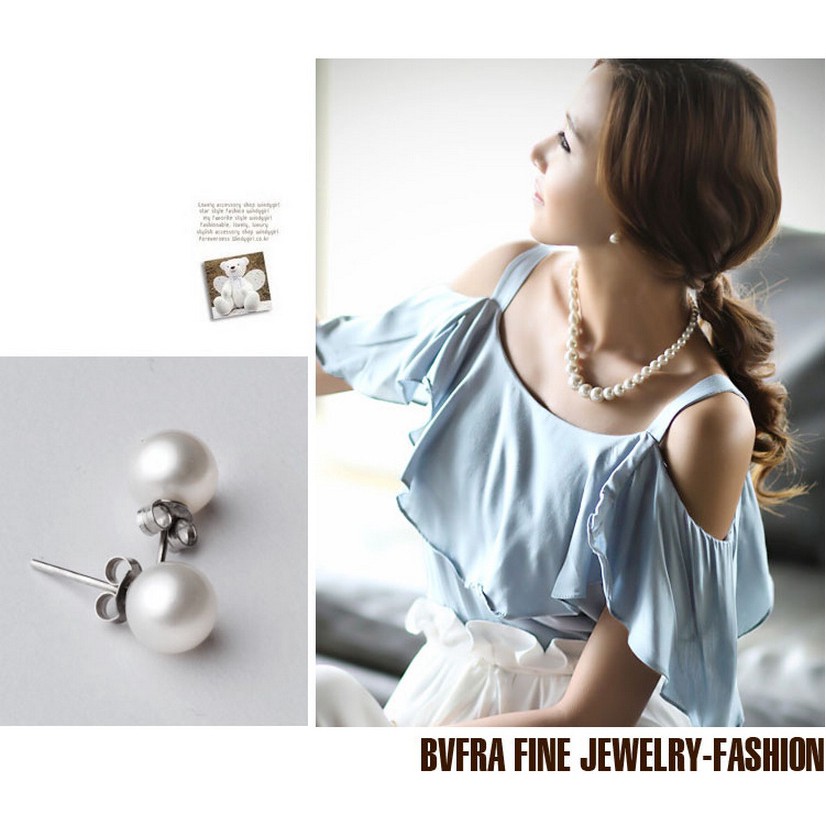 Đôi Khuyên Tai Mạ Bạc Đính Ngọc Trai Thời Trang Cho Nữ