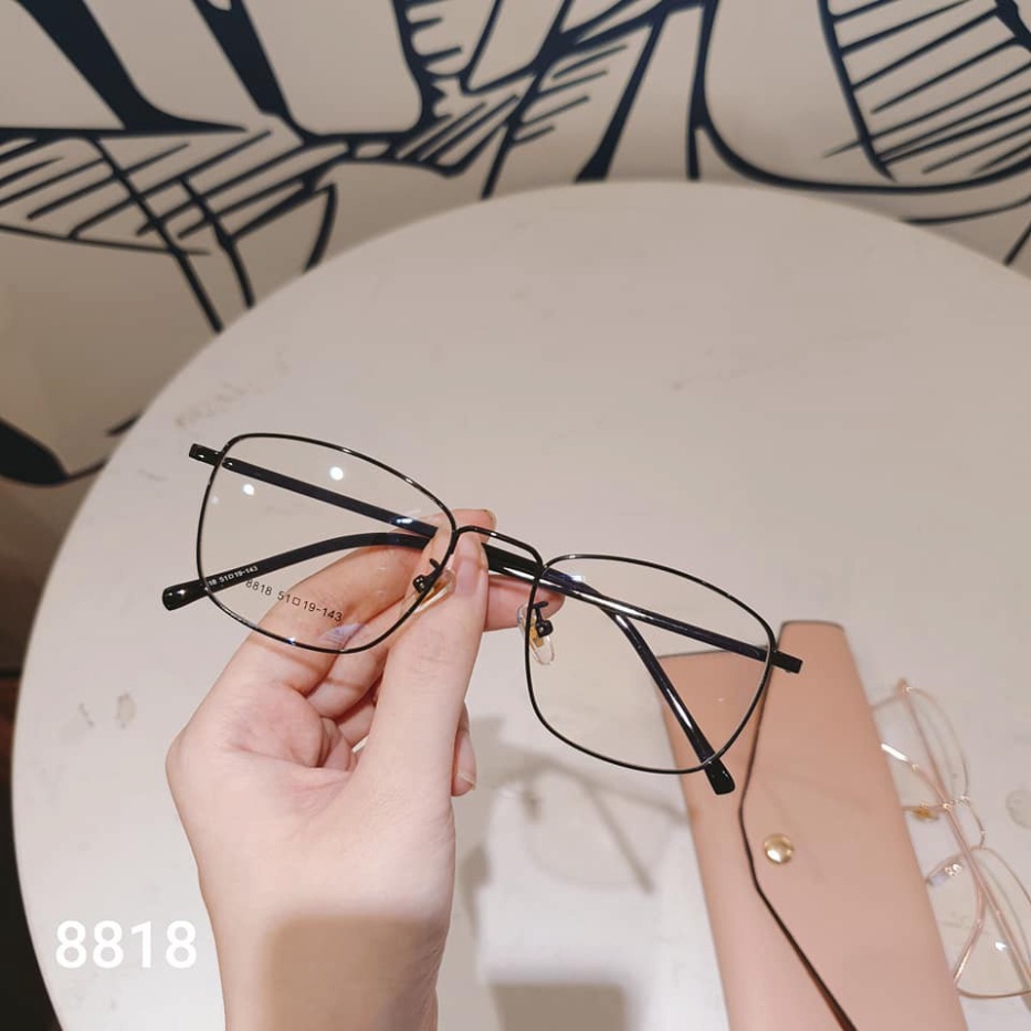 Gọng Kính Kim Loại 8818 dành cho cả nam và nữ, màu sắc thời trang- nhận cắt mắt cận, viễn , loạn theo yêu cầu