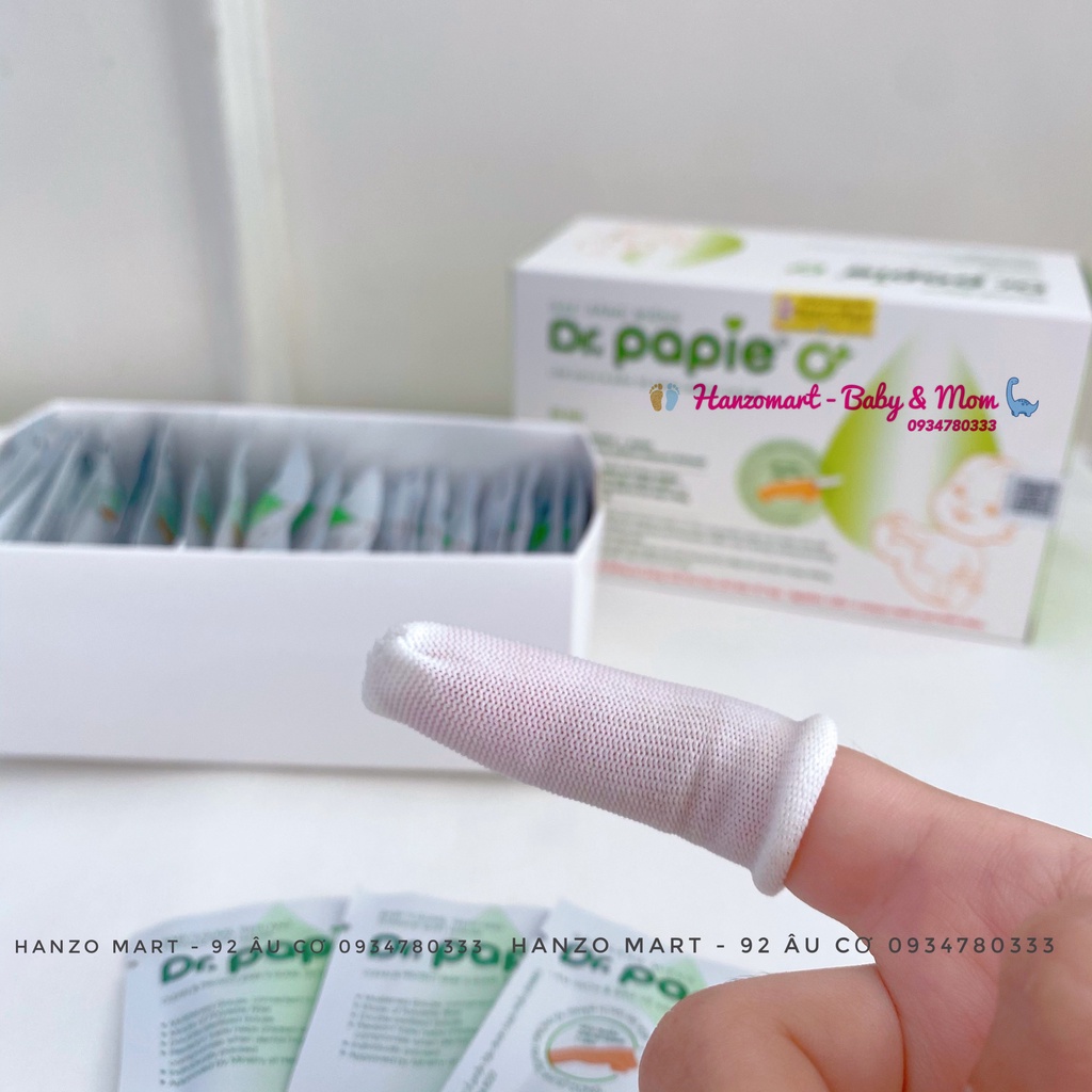 Gạc Rơ Lưỡi Dr Papie Vệ Sinh Răng Miệng Cho Bé Từ Sơ Sinh , Hộp 30 gói.