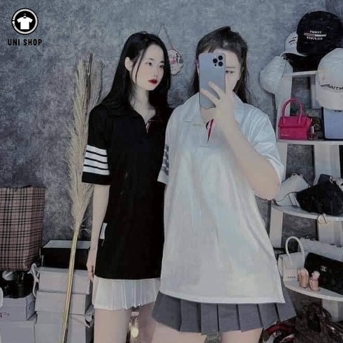 Áo Polo Nam 4 Sọc Hotten 2022 Chất Vải Cotton Cao Cấp Co Dãn 4 Chiều - Mã 4 sọc tay, -Áo Polo UNISEX, Áo Polo chính Hãng