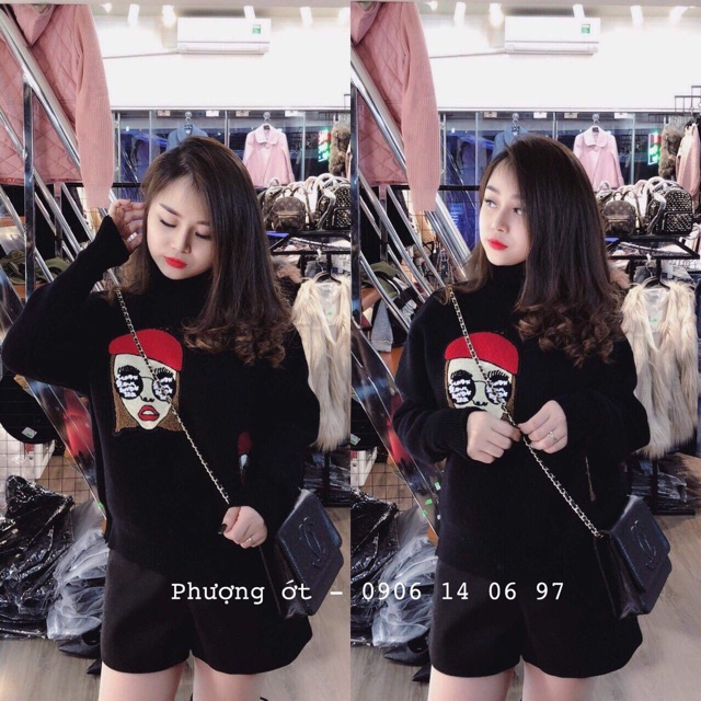 Áo nỉ cô gái cổ lọ | BigBuy360 - bigbuy360.vn