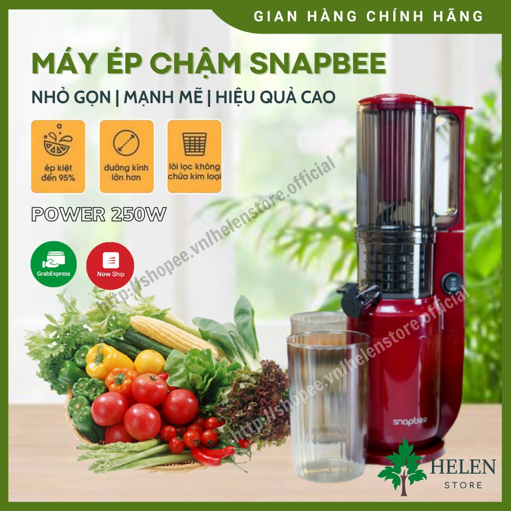 Máy ép chậm SNAPBEE SK-202US 250W - Máy ép hoa quả tháo lắp dễ dàng - Bảo hành 12 tháng - Helen Store