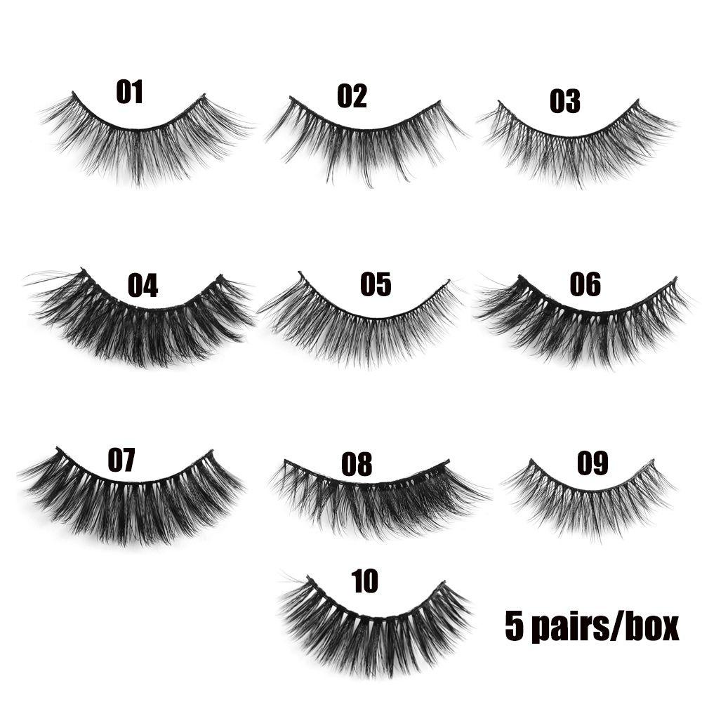 Bộ 5 Cặp Lông Mi Giả BORAG SKONHED Dài Và Dày Tự Nhiên Có Thể Tái Sử Dụng