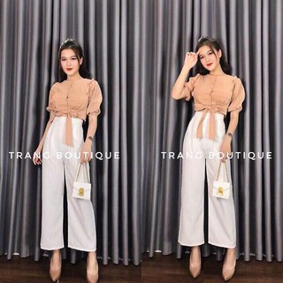 SET ÁO CROPTOP+QUẦN ỐNG RỘNG