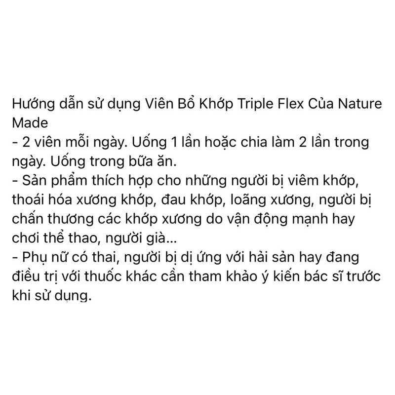 Viên uống bổ khớp Nature Made Triple Flex 200v