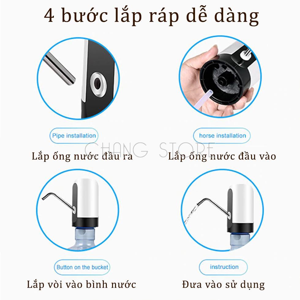 Vòi bơm nước điện tử tự động có sạc USB, Máy hút nước thông minh có đèn led, pin sạc siêu tiện lợi