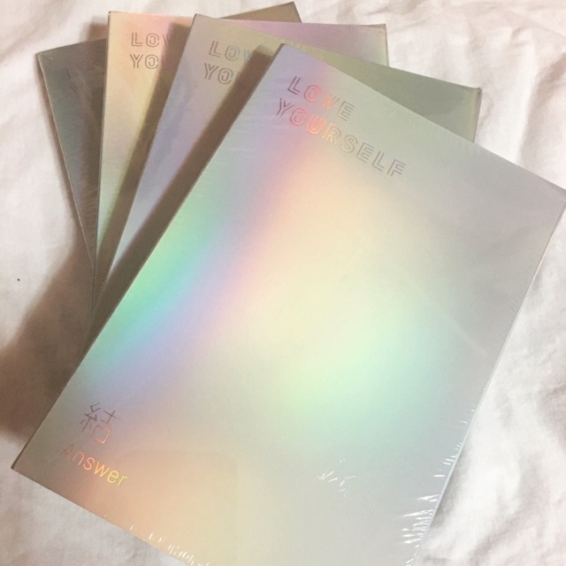 Nhãn dán trang trí màu bạc Love Yourself Answer nguyên đẹp dùng trang trí