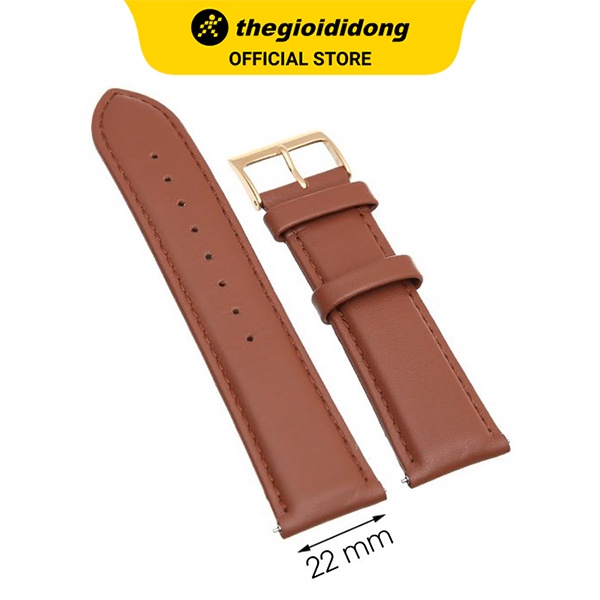 Dây da MVW cho đồng hồ 22 mm nâu L010-06-22