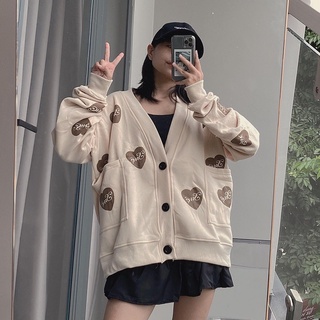Áo khoác Cardigan nữ mẫu SWE vải nỉ lót bông - áo khoác chống nắng form rộng