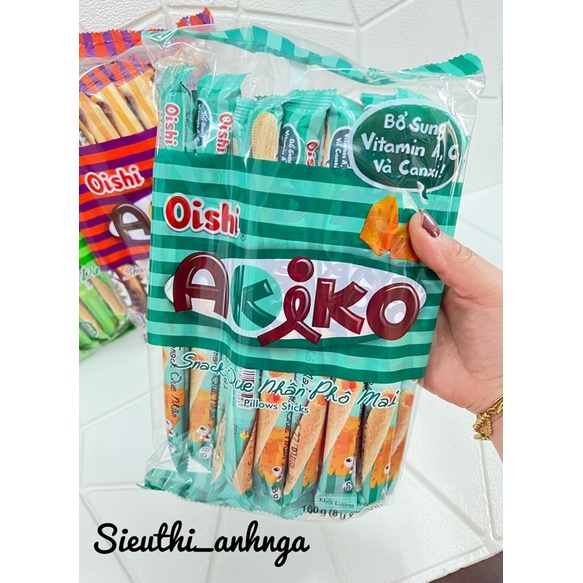 Snack Que Nhân Oishi Akiko gói 160g Đủ Vị