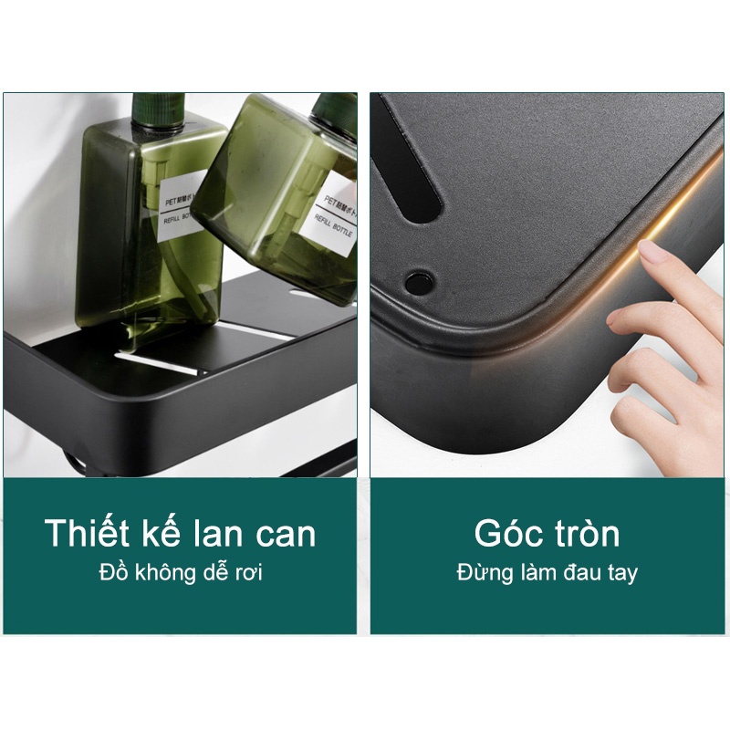 Kệ đựng đồ dùng MEIDOO bằng nhôm gắn tường tiện lợi cho nhà tắm