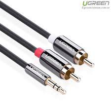 Dây Loa 1 Đầu 3.5mm Ra 2 Đầu Hoa Sen UGREEN 10583 Dài 1.5M - Cáp Audio Ra 2 Đầu RCA - Hàng Chính Hãng