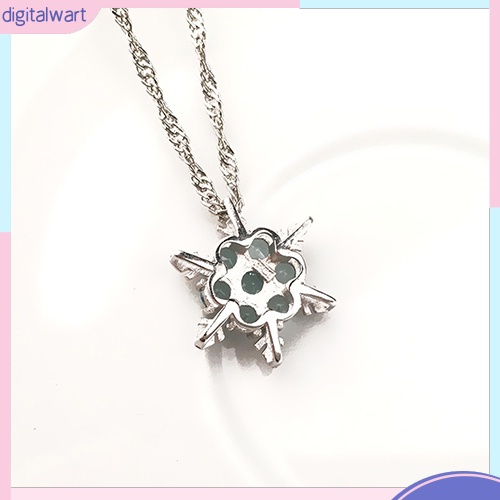 Dây Chuyền Thiết Kế Mặt Hình Bông Tuyết Đính Kim Cương Nhân Tạo Thời Trang Cho Nữ