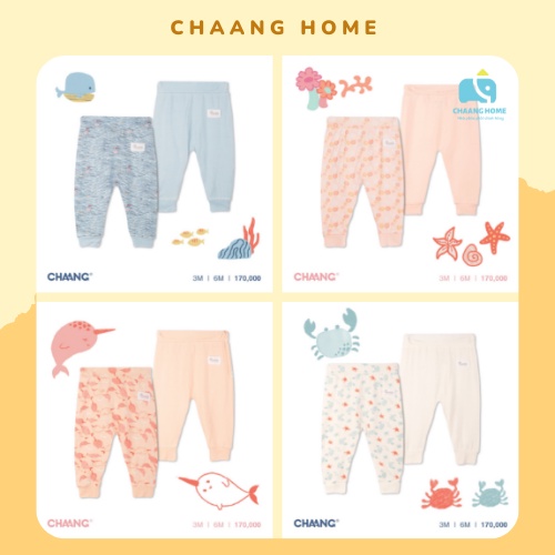 Set quần dài cotton cho bé sơ sinh Chaang Sea