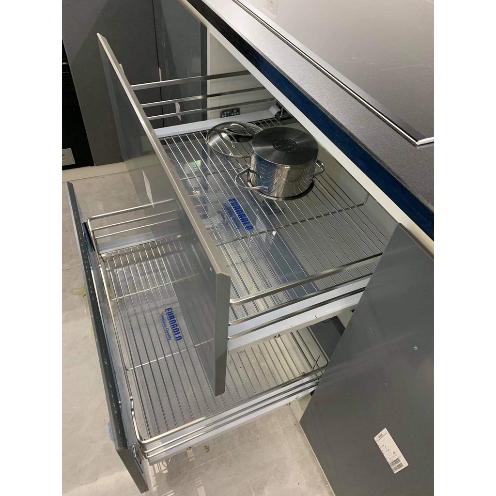 Giá Để Xoong Nồi, kệ đựng xoong nồi lắp tủ bếp dưới inox 304 EP60B EP70B EP80B EP90B EURROGOLD