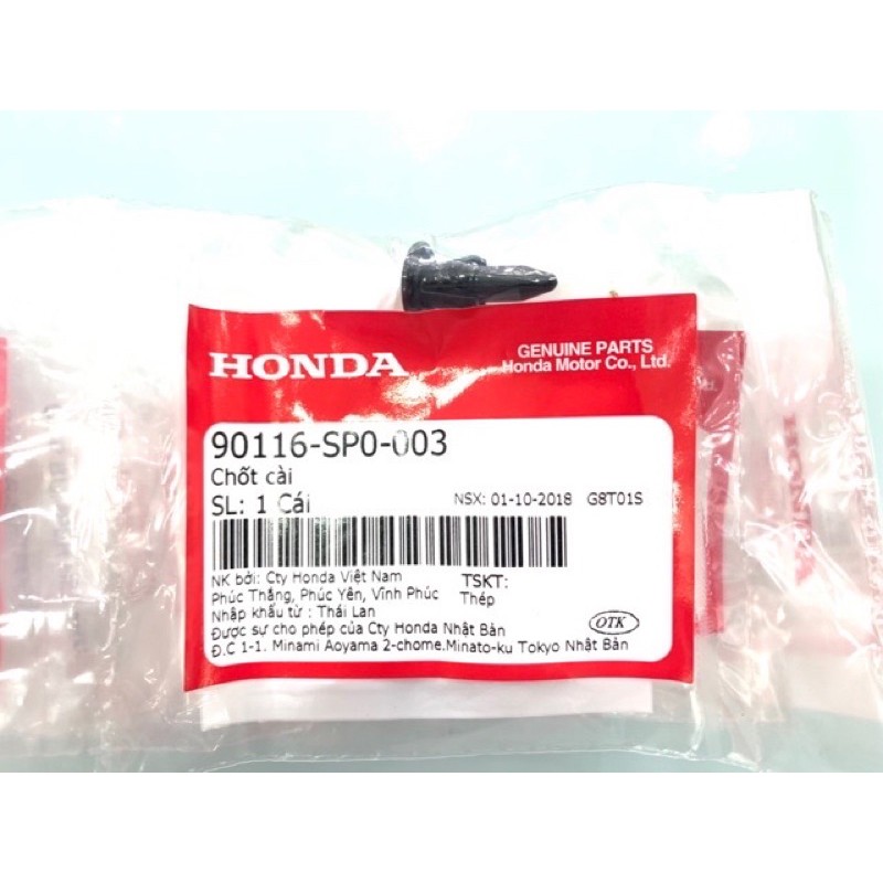 Chốt Cài - Vít Nhựa Bấm 6mm Chính Hãng Honda Nhập Thái