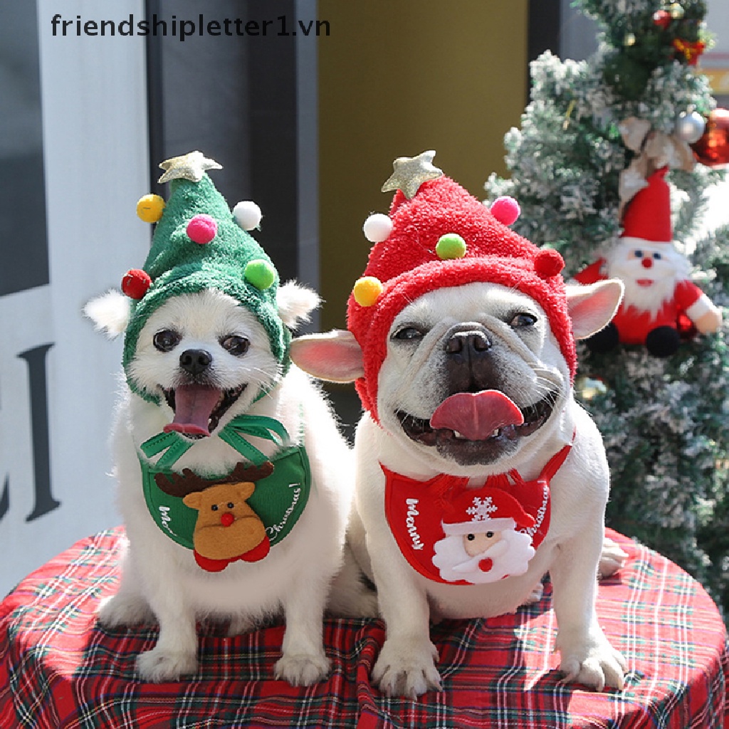 {Mới & Christmas} Khăn Choàng Cổ Có Thể Điều Chỉnh Phối Chuông Và Nơ Trang Trí Cho Chó Mèo Nhỏ.