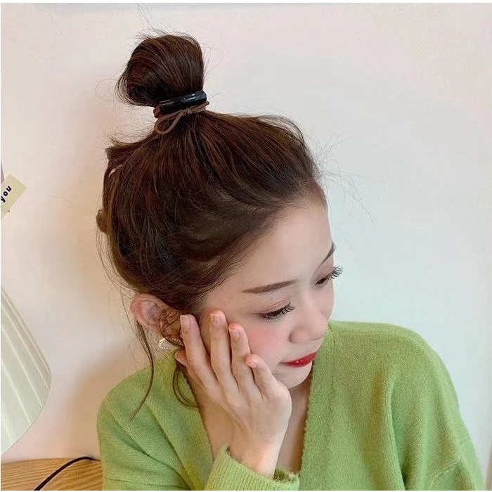 Combo 3 dây cột tóc dây xích nhựa trơn co giãn thời trang cho nữ CB07