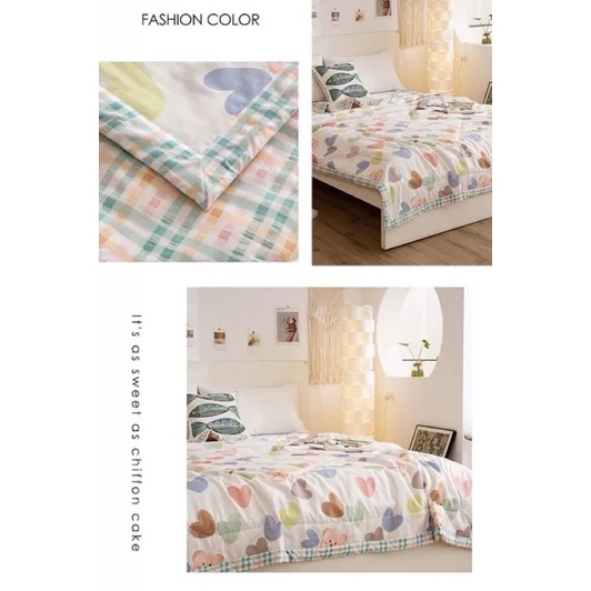 Chăn cotton đũi hè nhập khẩu loại đẹp , mềm mịn thoáng mát , chăn đũi cotton hè mẫu KẺ HOA mới nhất kích thước 2m x 2m2